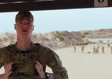 Spc. Riley discusses Schützenschnur qualification in Lithuania