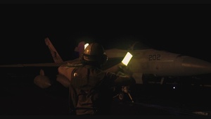 USS Abraham Lincoln (CVN 72) Conducts Night Flight Operations During Operation Epic Fury