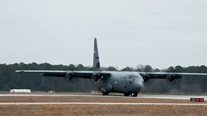 Rhode Island Air National Guard C-130 arrives at McEntire JNGB