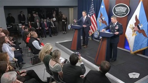 Hegseth, Caine Hold Press Conference