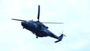 B-roll of a Spanish air force NH90 helicopter during touch-and-go training during exercise Sentry South 26-2 at Haggler Field, Camp Shelby Joint Forces Training Center, Mississippi, Feb. 26, 2026.