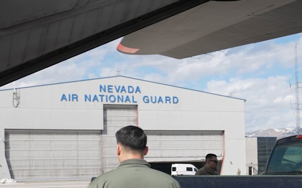 152nd Logistics Readiness Squardon Aerial Port and 192nd Airlift Squadron train for mission readiness and showcase teamwork