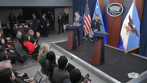 Hegseth, Caine Hold Press Briefing