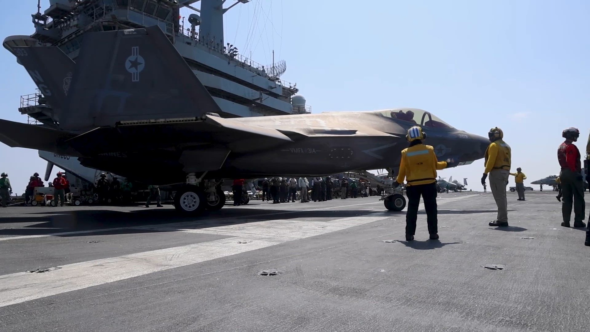 The Nimitz-class aircraft carrier USS Abraham Lincoln (CVN 72) conducts flight operations in support of Operation Epic Fury, March 2, 2026. (U.S. Navy video)