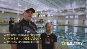Army Recovery Care Program members talk Army Trials at swimming competition