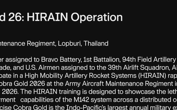 Cobra Gold 26: HIRAIN Operation