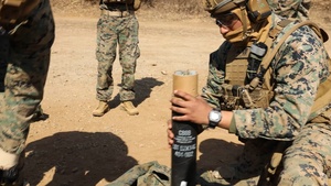 U.S. Marines with 12th LCT Fire 81mm Mortars During a CALFEX