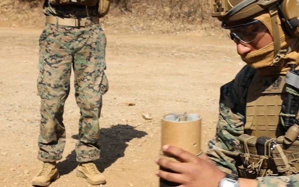 U.S. Marines with 12th LCT Fire 81mm Mortars During a CALFEX