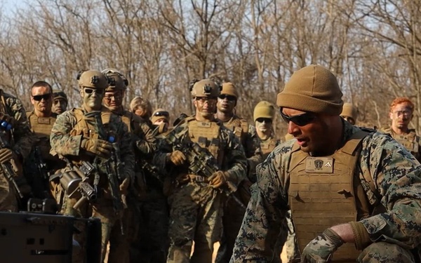 U.S. Marines with 12th LCT Fire Heavy Machine Guns During a CALFEX