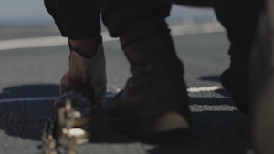 B-Roll: 11th MEU Marines, Sailors Conduct Flight Deck Operations Aboard USS Comstock