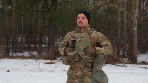 Spc. Kiritajima discusses UAS awareness during company STX lanes