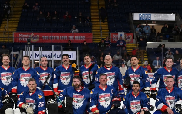 104th Fighter Wing hockey team competes in Battle of the Bases with rival 103rd Airlift Wing