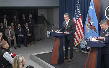 Hegseth, Caine Hold Press Briefing
