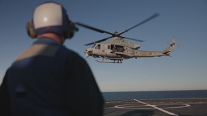 B-Roll: 11th MEU Marines, Sailors Conduct Flight Deck Operations Aboard USS Comstock