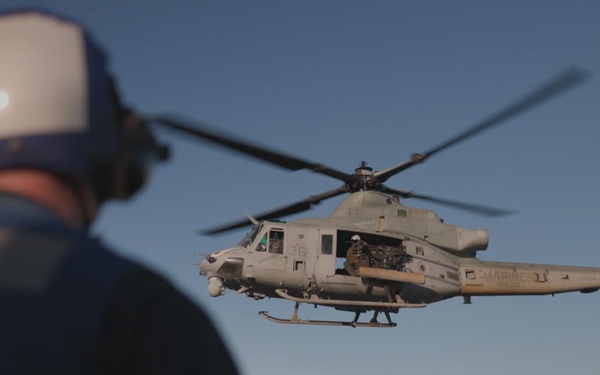B-Roll: 11th MEU Marines, Sailors Conduct Flight Deck Operations Aboard USS Comstock
