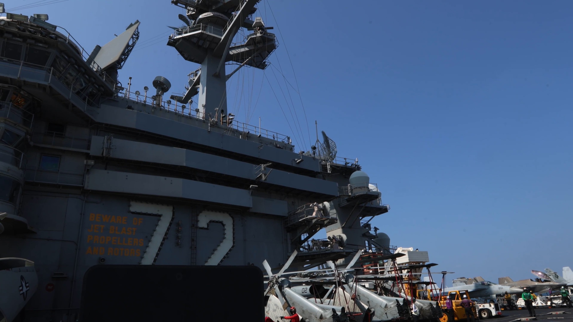 Nimitz-class aircraft carrier USS Abraham Lincoln (CVN-72) conducts flight operations in support of Operation Epic Fury, March 4, 2026. (U.S. Navy Video)