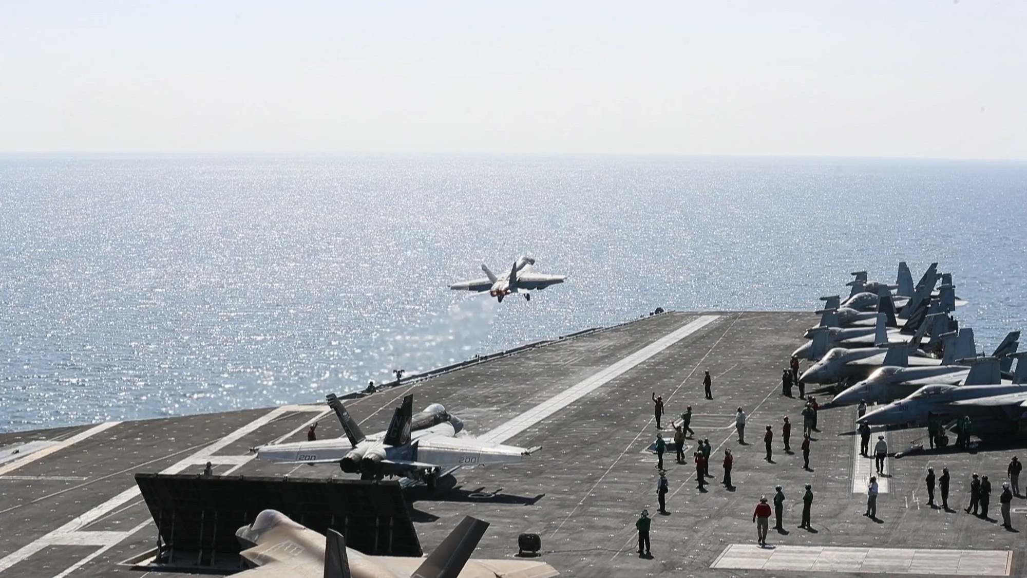 Nimitz-class aircraft carrier USS Abraham Lincoln (CVN 72) sails and conducts flight operations in support of Operation Epic Fury, March 3, 2026.