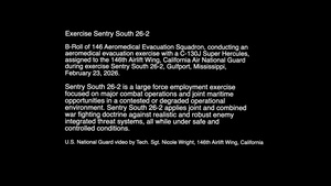 146 AES medevac exercise on C-130J for Sentry South 26-2