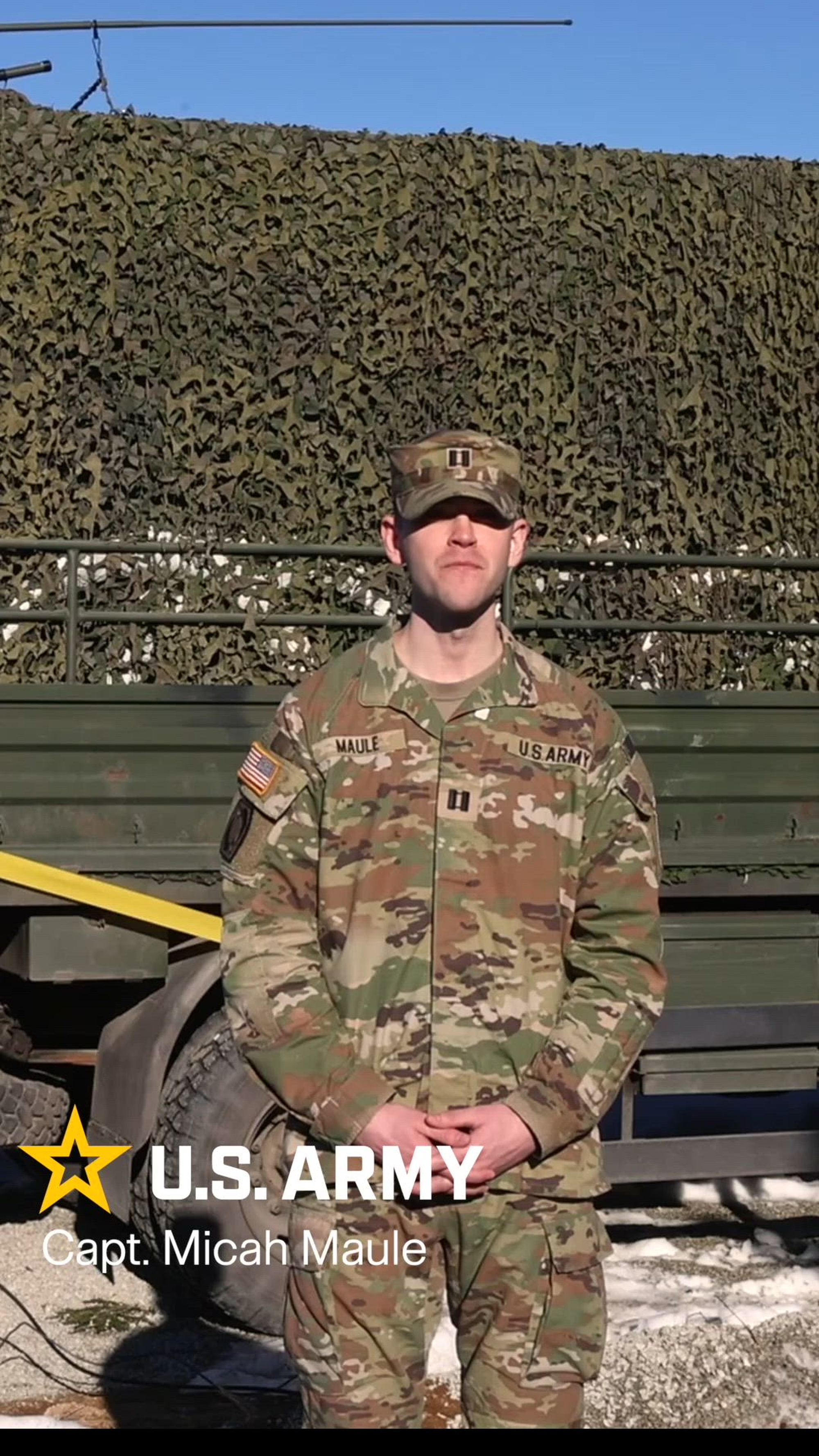 Capt. Micah Maule, plans officer for the 10th Army Air and Missile Defense Command, discusses the second iteration of Digital Shield 2026 in Estonia on March 5, 2026. Digital Shield brings together NATO service members and civilian defense contractors to showcase new and experimental counter-drone systems in a simulated disruptive environment. The exercise provides additional insight, capabilities, and readiness for countering small unmanned aircraft systems, or sUAS, threats along NATO’s eastern flank.(U.S. Army Video By Sgt. James Garcia)