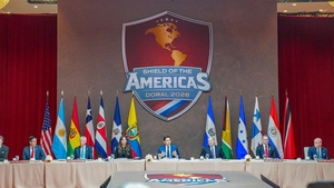 Secretary Rubio and Secretary Noem at the Shield of the Americas Summit Working Lunch