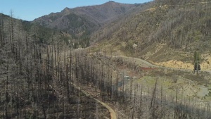 Aerial View of August Complex Fire Burn Scar near Hells Gate Campground