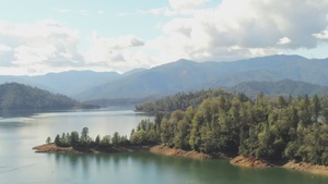 Aerial View of Bridge Bay Marina and Shasta Lake