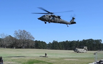 137th Special Operations Medical Group conduct casualty training with a UH-60 Black Hawk during Sentry South 26-2