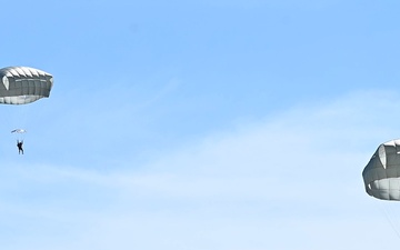 B-roll of U.S. Army Soldiers assigned to the 310th Psychological Operations Company conducting airborne training from a C-130J Super Hercules onto Camp Shelby Joint Forces Training Center during exercise Sentry South 26-2.