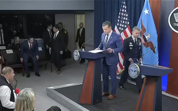 Hegseth, Caine Hold Press Conference