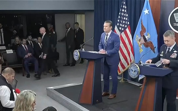 Hegseth, Caine Hold Press Conference