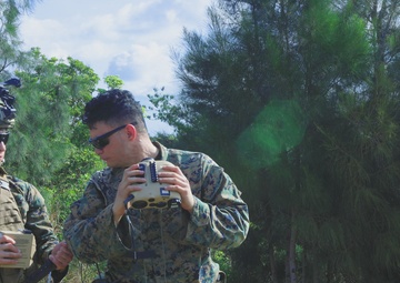 5th Air Naval Gunfire Liaison Company and 2nd Battalion, 7th Marines, conduct mortar range