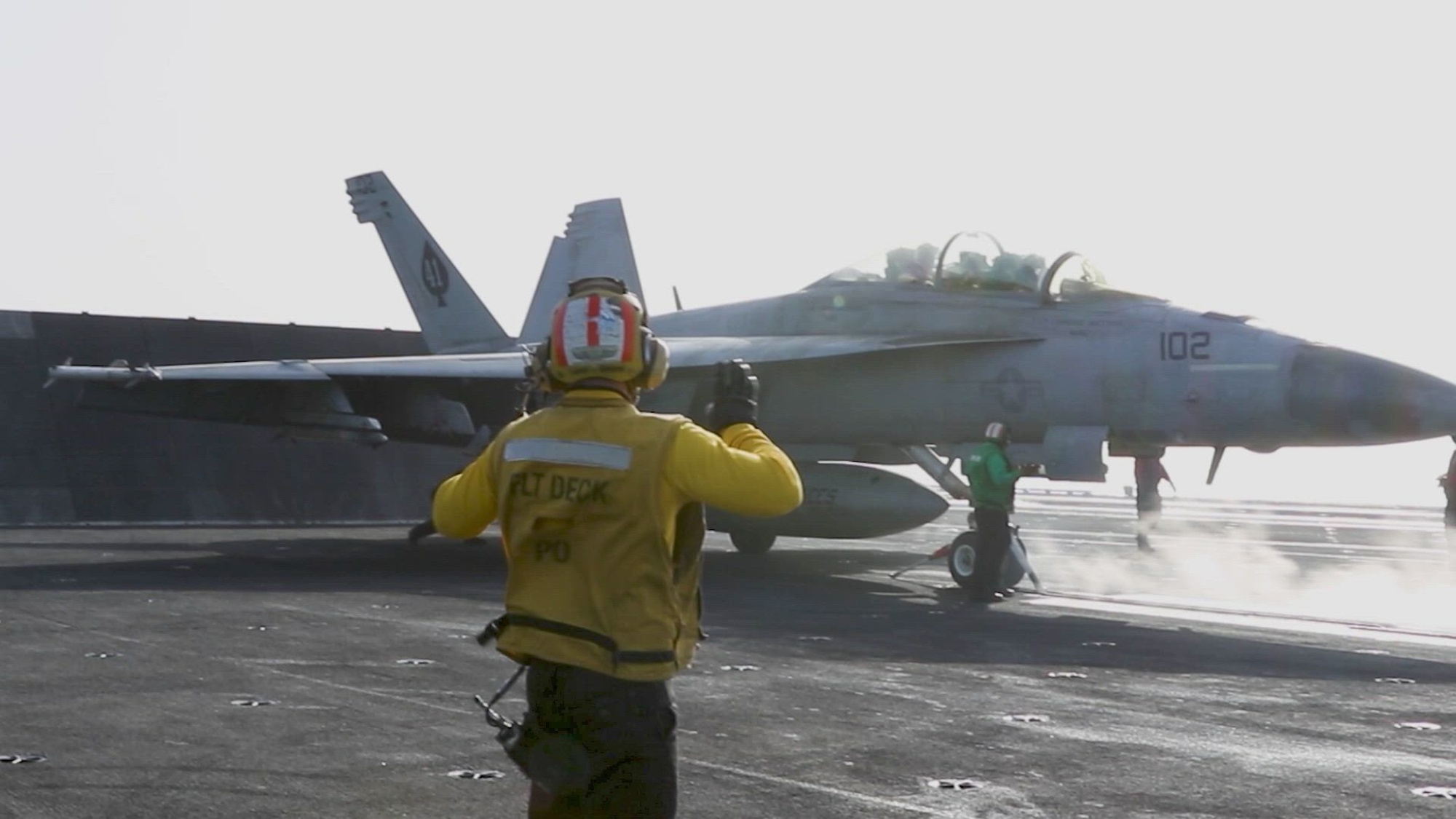 USS Abraham Lincoln (CVN 72) conducts flight operations during Operation Epic Fury, March 12, 2026. (U.S. Navy Video)