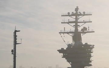 Nimitz Sailors Man the Rails