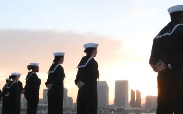 Nimitz Sailors Man the Rails