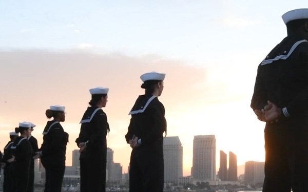 Nimitz Sailors Man the Rails