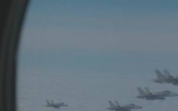 CORE26 | Air-to-air U.S. Marine Refuel Finnish F/A-18 Hornets over Arctic Circle B-Roll