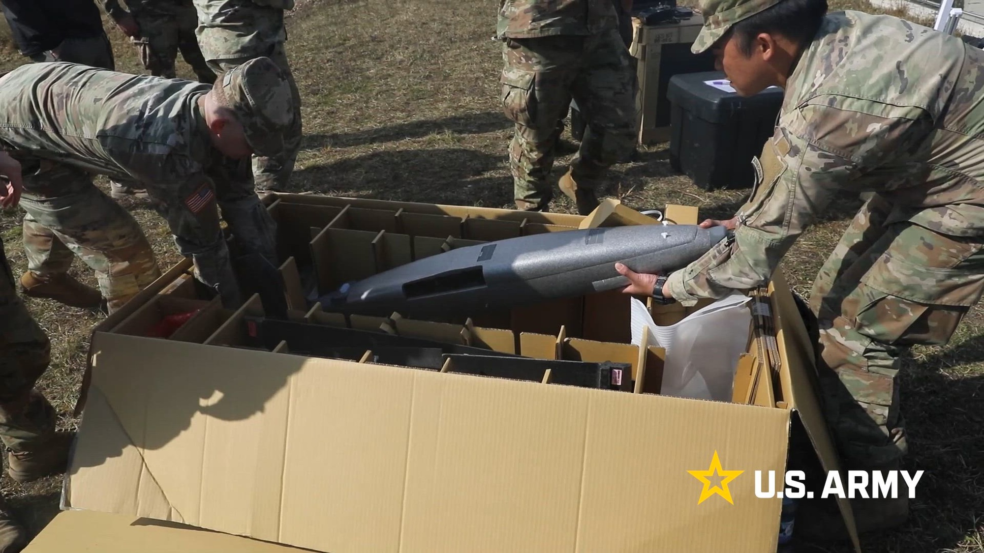 U.S. Soldiers assigned to 173rd Airborne Brigade operate a one-way attack Hornet drone during a demonstration in the 7th Army Training Command’s Grafenwoehr Training Area, Germany, March 25, 2026. The demonstration provided leaders with insight into how AI-enabled one-way attack systems operate alongside Army fires formations. (U.S. Army video by Spc. Thomas Dixon)