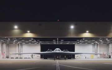 U.S. Airmen prepare a B-2 Spirit stealth bomber during Operation Epic Fury