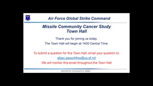 Recording: AFGSC Missile Community Cancer Study Public Town Hall - 27 March 2026