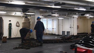 Nimitz Sailors Raise Anchor