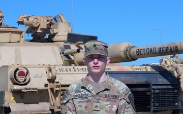 U.S. Army Sgt. John Singleton discusses Abrams familiarization in Lithuania
