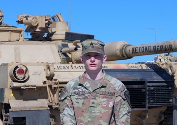 U.S. Army Sgt. John Singleton discusses Abrams familiarization in Lithuania