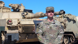 U.S. Army Spc. Tyler Stephen discusses Abrams familiarization in Lithuania