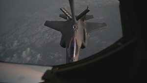 KC-135 Stratotanker refuels Fighter Aircraft during Operation Epic Fury