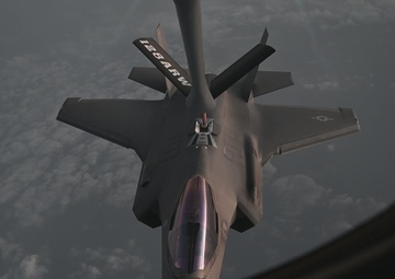 KC-135 Stratotanker refuels Fighter Aircraft during Operation Epic Fury