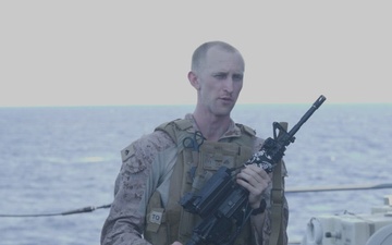 B-Roll: 11th MEU Marines, Sailors and DOW Contractors Conduct CSUAS Training Aboard USS Portland