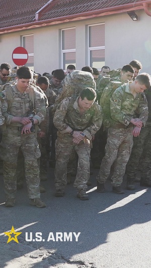 U.S. Forces and NATO Battle Group- Poland ruck march together