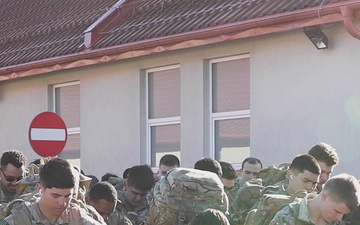 U.S. Forces and NATO Battle Group- Poland ruck march together