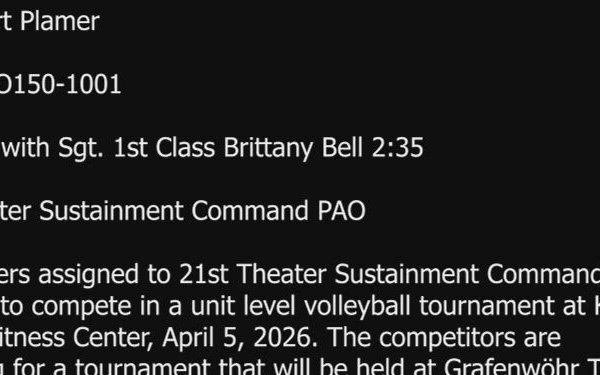 21st TSC MWR Volleyball Broll