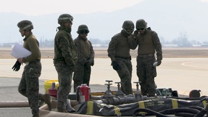 U.S. Marines survey FARP site in South Korea
